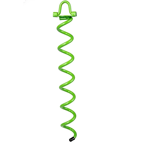 Ashman 16 Inch Spiral Ground Anchor Green Color- Ideal for Securing Animals, Tents, Canopies, Sheds, Swing Sets (1 Pack)