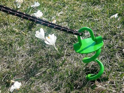 Image showing  16 in. Spiral Ground Anchor, Green, Ideal for Securing Animals, Tents, Canopies, Sheds, Swing Sets