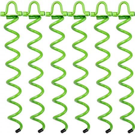 Ashman 16 in Spiral Ground Anchors Green Ideal for Securing Pets Tents Awnings Sheds Swings 6 Pack Plant Stakes