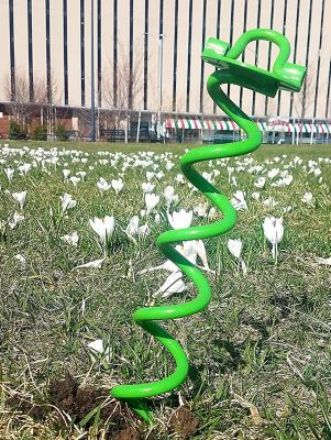 Image showing 9 th Ashman 16 in. Spiral Ground Anchors, Green, Ideal for Securing Animals, Tents, Canopies, Sheds, Swing Sets, 6-Pack