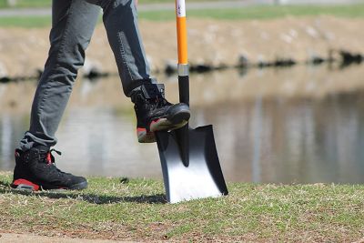 Image showing  Square Shovel (1 Pack) D Handle Grip with Long Shaft with a Durable Handle, Multi Utility Shovel Heavy Duty Blade