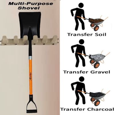 Image showing  Square Shovel (6 Pack) D Handle Grip with Long Shaft with a Durable Handle, Multi Utility Shovel Heavy Duty Blade