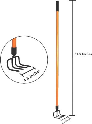 Image showing 5 th Ashman 4.5 in. 4-Tine Heavy-Duty Garden Cultivator with Rubber Grip Handle
