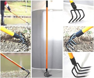 Image showing 6 th Ashman 4.5 in. 4-Tine Heavy-Duty Garden Cultivator with Rubber Grip Handle