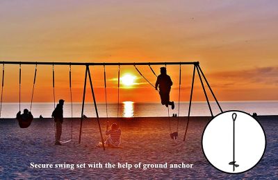 Image showing  Ground Anchor 30 in. Heavy Duty, Galvanized Anchor Ideal for Securing Animals, Tents, and Swing Sets (1 Pack)