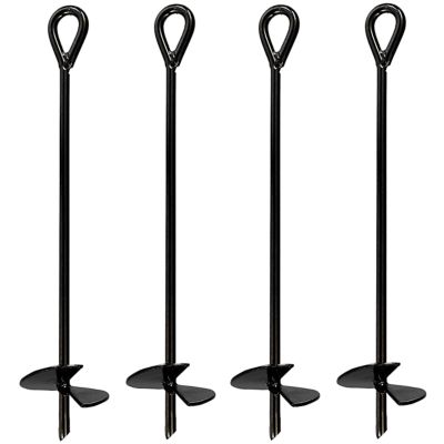 Ashman Ground Anchor 30 in. Heavy Duty, Galvanized Anchor Ideal for Securing Animals, Tents, and Swing Sets (4 Pack)