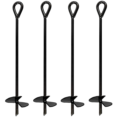 Ashman Ground Anchor 30 in. Heavy Duty, Galvanized Anchor Ideal for Securing Animals, Tents, and Swing Sets (4 Pack)