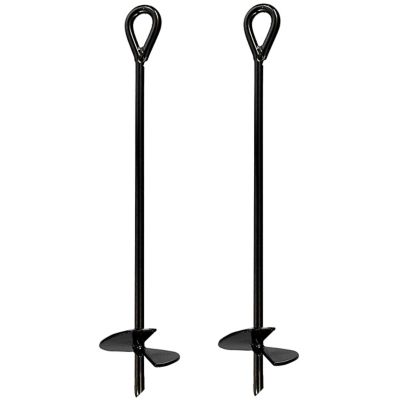 Ashman 40 in. Heavy-Duty Ground Anchors, 10 mm Diameter, Ideal for Securing Animals, Tents, 2-Pack