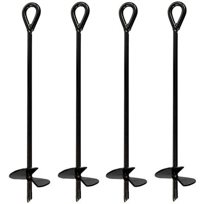 Ashman 40 in. Heavy-Duty Ground Anchors, 10 mm Diameter, Ideal for Securing Animals, Tents, 4-Pack