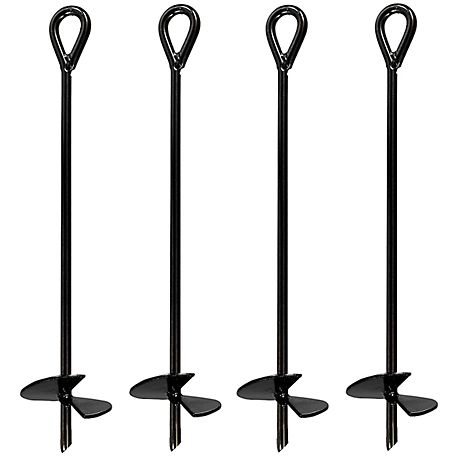 Ashman Heavy-Duty Ground Anchor 40 in. in Length and 10MM Thick in Diameter, Ideal for Securing Animals, Tents, 4 Pack