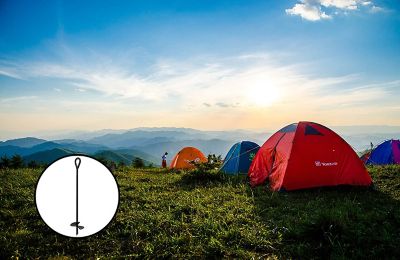 Image showing  40 in. Heavy-Duty Ground Anchors, 10 mm Diameter, Ideal for Securing Animals, Tents, 4-Pack