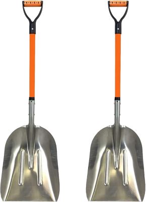 Ashman Snow Shovel Large Head Aluminum Lightweight and Multifunctional Durable and Heavy Duty (2 Pack)