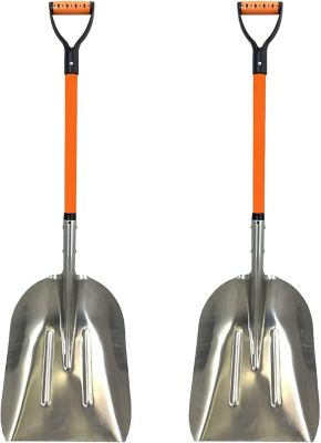 Ashman Snow Shovel Large Head Aluminum Lightweight and Multifunctional Durable and Heavy Duty (2 Pack).