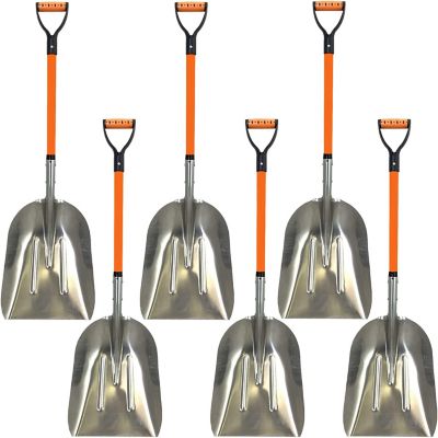 Ashman Snow Shovel Large Head Aluminum Lightweight and Multifunctional Durable Heavy Duty (6 Pack)
