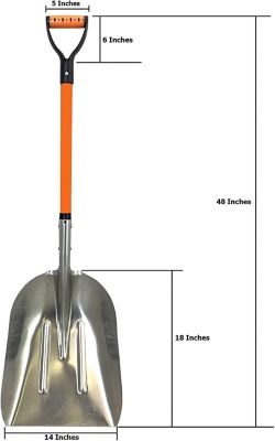 Image showing  Large Head Aluminum Lightweight and Multifunctional Durable and Heavy-Duty Snow Shovel, 6-Pack