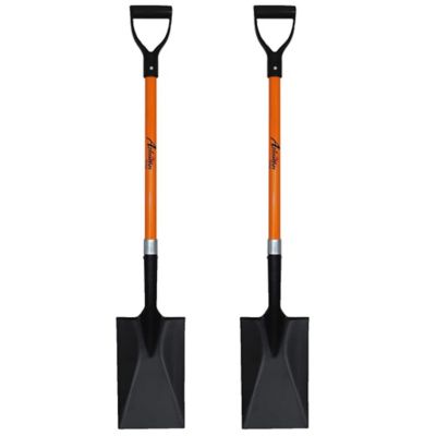 Ashman Spade Shovel (2 Pack) D Handle Grip, Durable Handle, Heavy Duty Premium Quality Multi-Purpose Spade Shovel