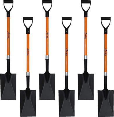 Ashman Spade Shovel (6 Pack) D Handle Grip, Durable Handle, Heavy Duty Premium Quality Multi-Purpose Spade Shovel