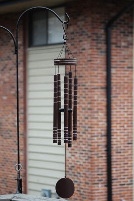 Image showing  Wind Chimes with 5 Brown Copper Vein Tubes, WCHIMEBLACK42-790