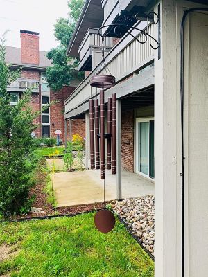 Image showing  Wind Chimes with 5 Brown Copper Vein Tubes, WCHIMEBLACK42-790