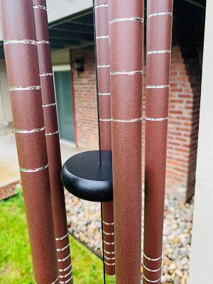 Image showing 5 th Ashman Wind Chimes with 5 Brown Copper Vein Tubes, WCHIMEBLACK42-790