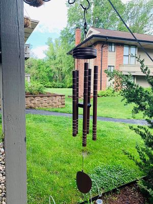 Image showing 6 th Ashman Wind Chimes with 5 Brown Copper Vein Tubes, WCHIMEBLACK42-790