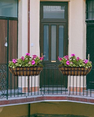 Image showing  Metal Garden Trough Deck Planter with Coco Liners