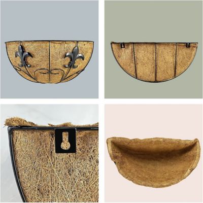 Image showing  16 in. Metal Hanging Planter Basket (2 Pack) with Coco Coir Garden Decoration Indoor Outdoor Hanging Baskets.