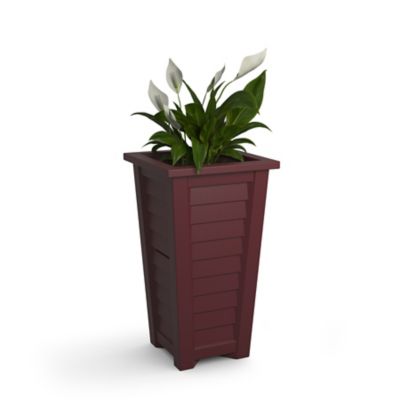 Mayne 7.4 gal. Plastic Lakeland Tall Planter, 28 in., Cranberry