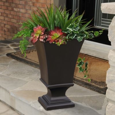 Image showing  6.3 gal. Plastic Vienna Tall Urn Planter, 25 in.