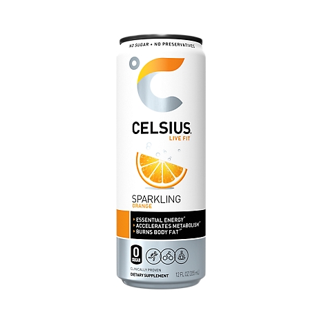 Celsius Fitness Drink, Sparkling Orange - 12 fl oz