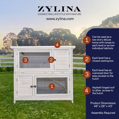Image showing  2-Story Indoor/Outdoor Modern High Rise Rabbit Hutch, 53 in. x 26 in. x 54 in.