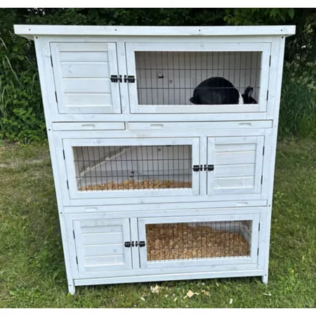 Zylina 3-Tier Modern Indoor/Outdoor High-Rise Rabbit Hutch 53-in x 26-in x 54-in Rabbit Hutches