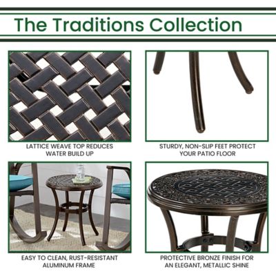 Image showing  Traditions 18 in. Round Cast Aluminum Side Table
