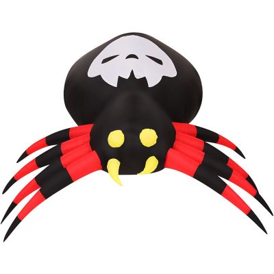 Haunted Hill Farm 5.9-Ft. Wide Inflatable Black & Red Spider with Multi-Color Disco Lights, HISPIDER063-L