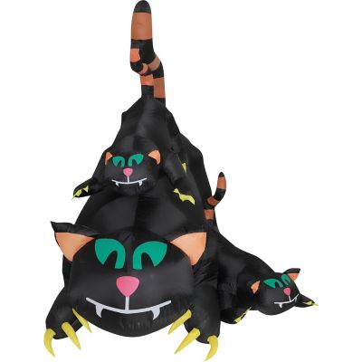 Haunted Hill Farm 4.9-Ft. Tall Inflatable Pre-Lit Black Cat Trio, HIBCATS051-L