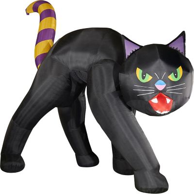 Haunted Hill Farm 9.8-Ft. Tall Inflatable Pre-Lit Black Cat, HIBCAT102-L