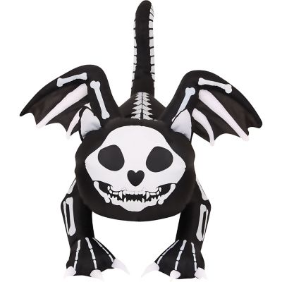 Haunted Hill Farm 5.9-Ft. Long Inflatable Pre-Lit Skeleton Cat, HISKBCATS061-L