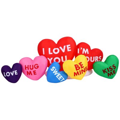 Fraser Hill Farm 6 ft. Light Up Valentine's Day Heart Shaped Candy Inflatable