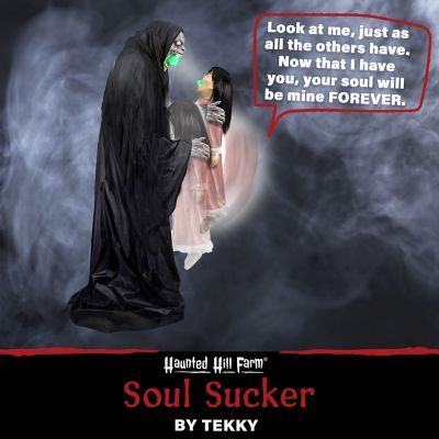 Image showing  74.5 in. Soul Sucker Halloween Animatronic, Plug-In or Battery Operated