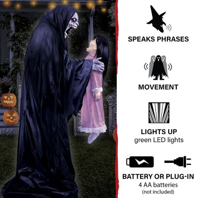 Image showing  74.5 in. Soul Sucker Halloween Animatronic, Plug-In or Battery Operated