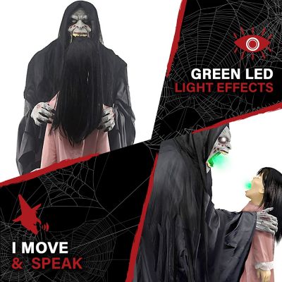 Image showing  74.5 in. Soul Sucker Halloween Animatronic, Plug-In or Battery Operated