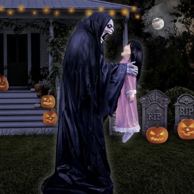 Image showing 9 th Haunted Hill Farm 74.5 in. Soul Sucker Halloween Animatronic, Plug-In or Battery Operated
