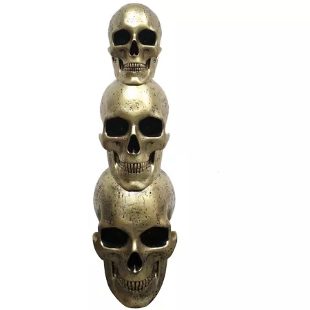 Haunted Hill Farm Pre-Lit LED Resin Figurine with Gold Skull 3 Feet Plug-In HHRS036-1SKL-GLD Halloween Animatronics