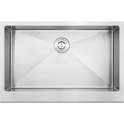 Hanover 33 in. Stainless Steel Flush Mount Single Bowl Sink with Apron, HANKSK33SNGAPR