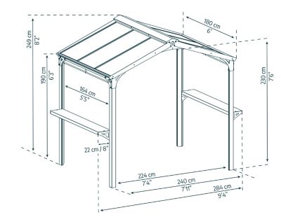 Image showing 9 th Canopia by Palram 6 ft. x 8 ft. Austin Grill Gazebo