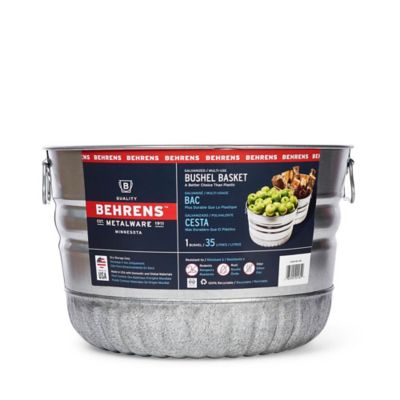 1-Bushel Galvanized Sheet Steel Utility Basket