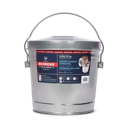 6 gallons Galvanized Steel Locking Lid Storage Box Storage Totes