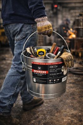 Image showing  6 gal. Galvanized Steel Locking Lid Storage Can