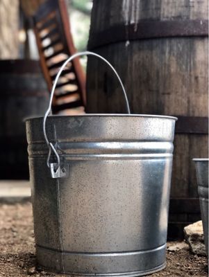 Image showing  10 gal. Galvanized Steel Locking Lid Storage Can with Lid