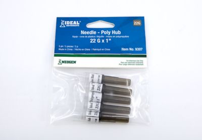 Ideal Instruments 22 Gauge x 1 in. Livestock Needles, 5-Pack